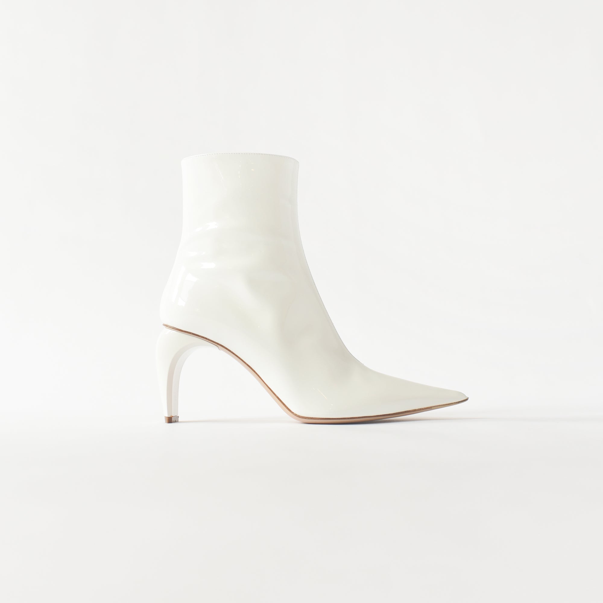 White vinyl outlet ankle boots