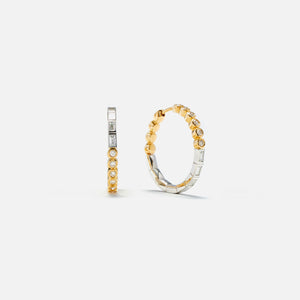 Yvonne Leon Maxi Creoles Riviere Baguette Hoop Earrings - Yellow / White Gold