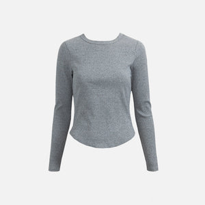 Year of Ours Ribbed Long Sleeve Top - Heathered Grey