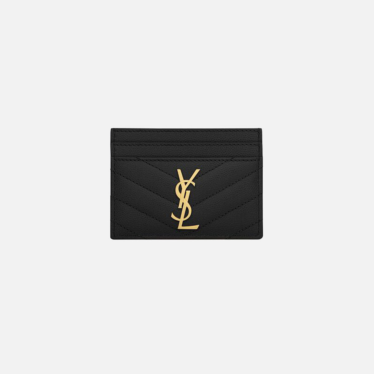 Saint Laurent YSL Credit Card Holder Chevron - Black – Kith