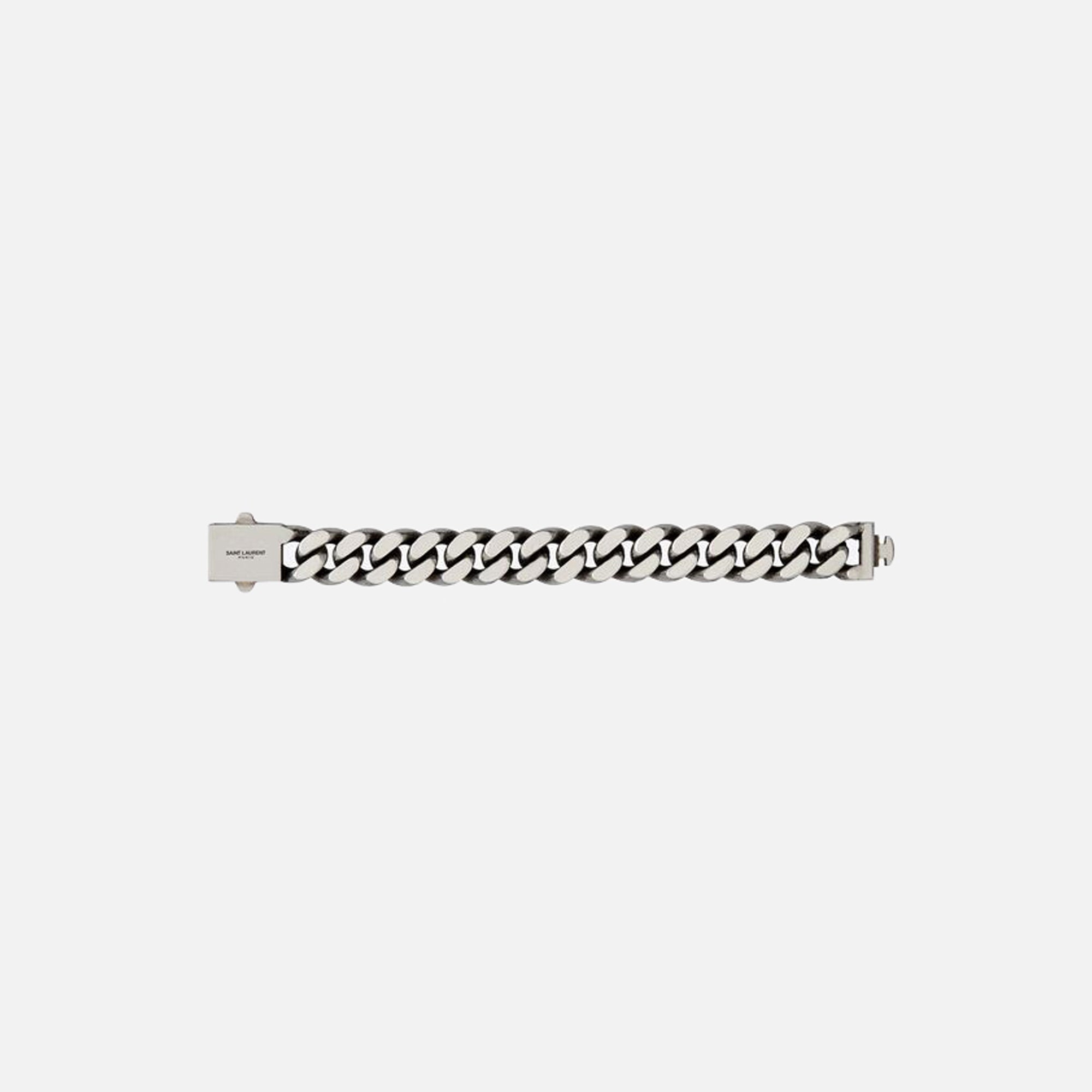 Saint Laurent Gourmette Chain Bracelet - Oxidized Silver – Kith