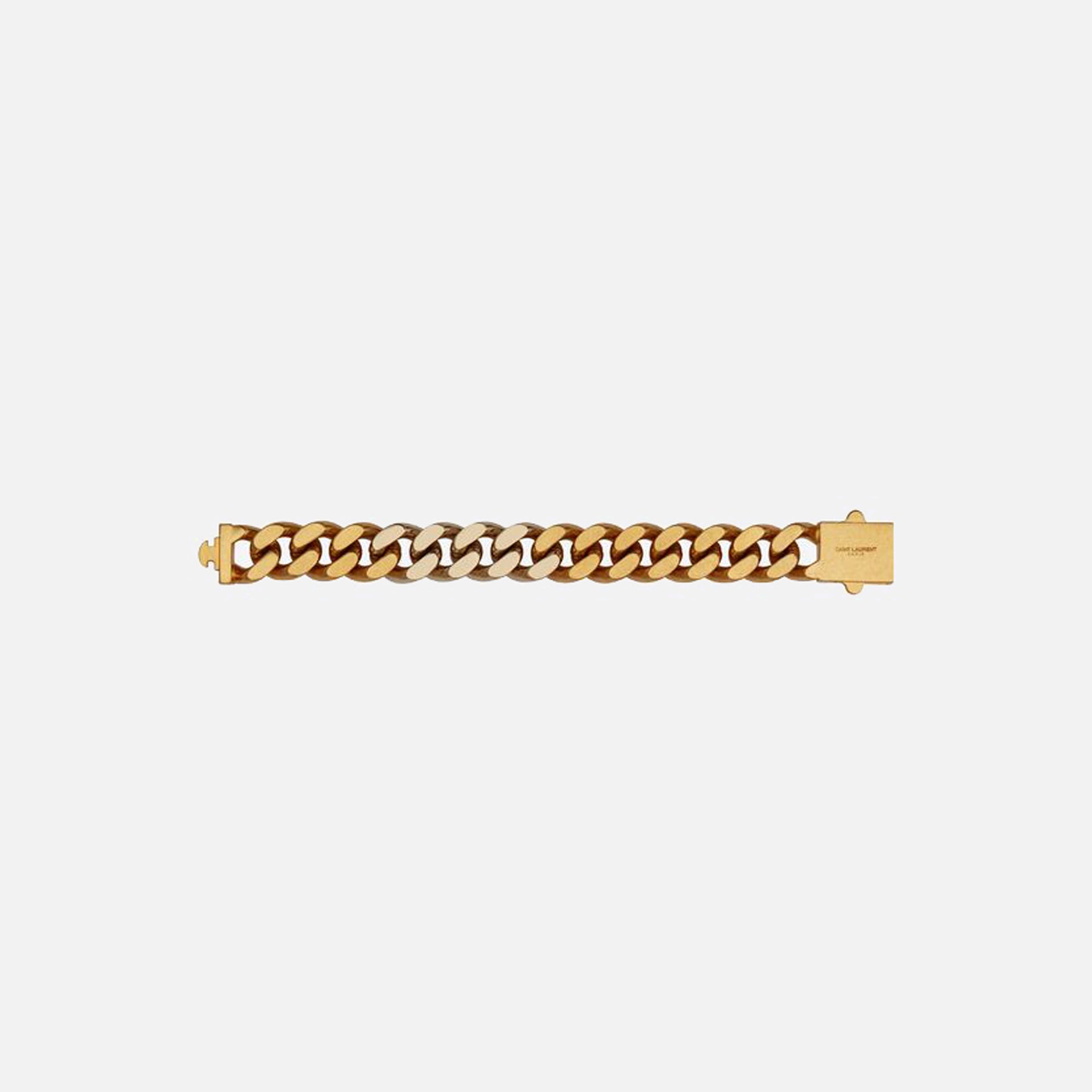 Saint Laurent Gourmette Chain Bracelet - Light Gold / Brass