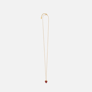 Saint Laurent Strawberry Charm Necklace - Gold