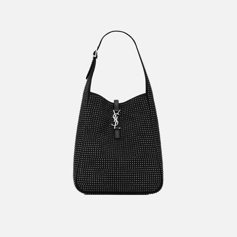 Saint Laurent YSL LE5A7 Studded Hobo Bag - Black