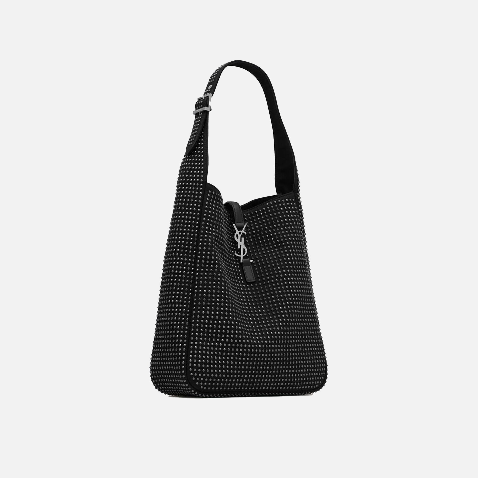 Saint Laurent YSL LE5A7 Studded Hobo Bag - Black