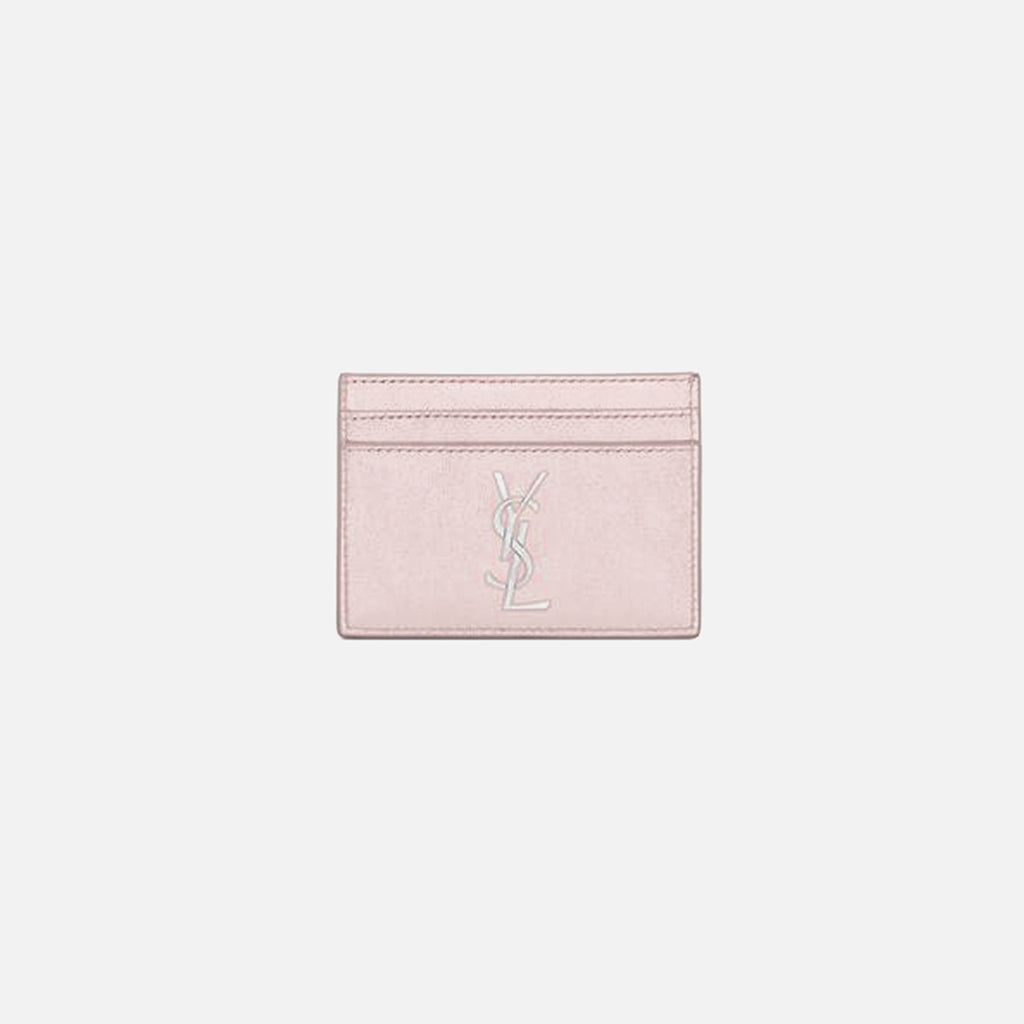 Saint Laurent Credit Card Case Metallic - Pink