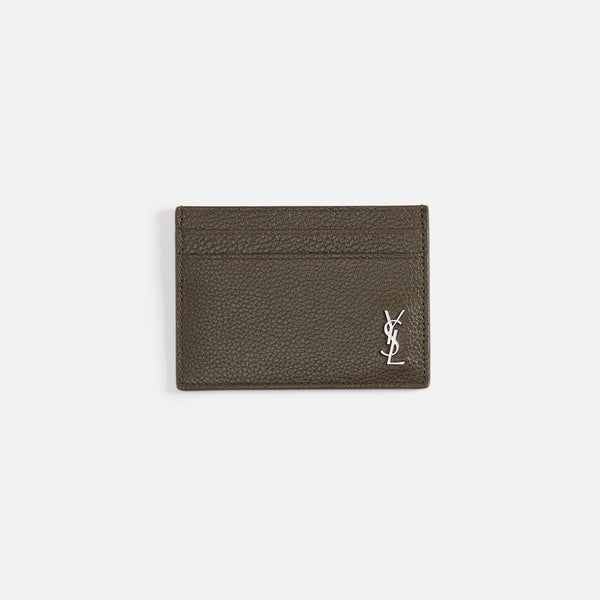 Saint Laurent YSL Credit Card Holdder - Kaki Fonce – Kith