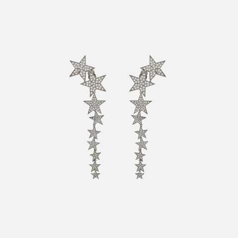 Saint Laurent Falling Star Long Earrings - Silver