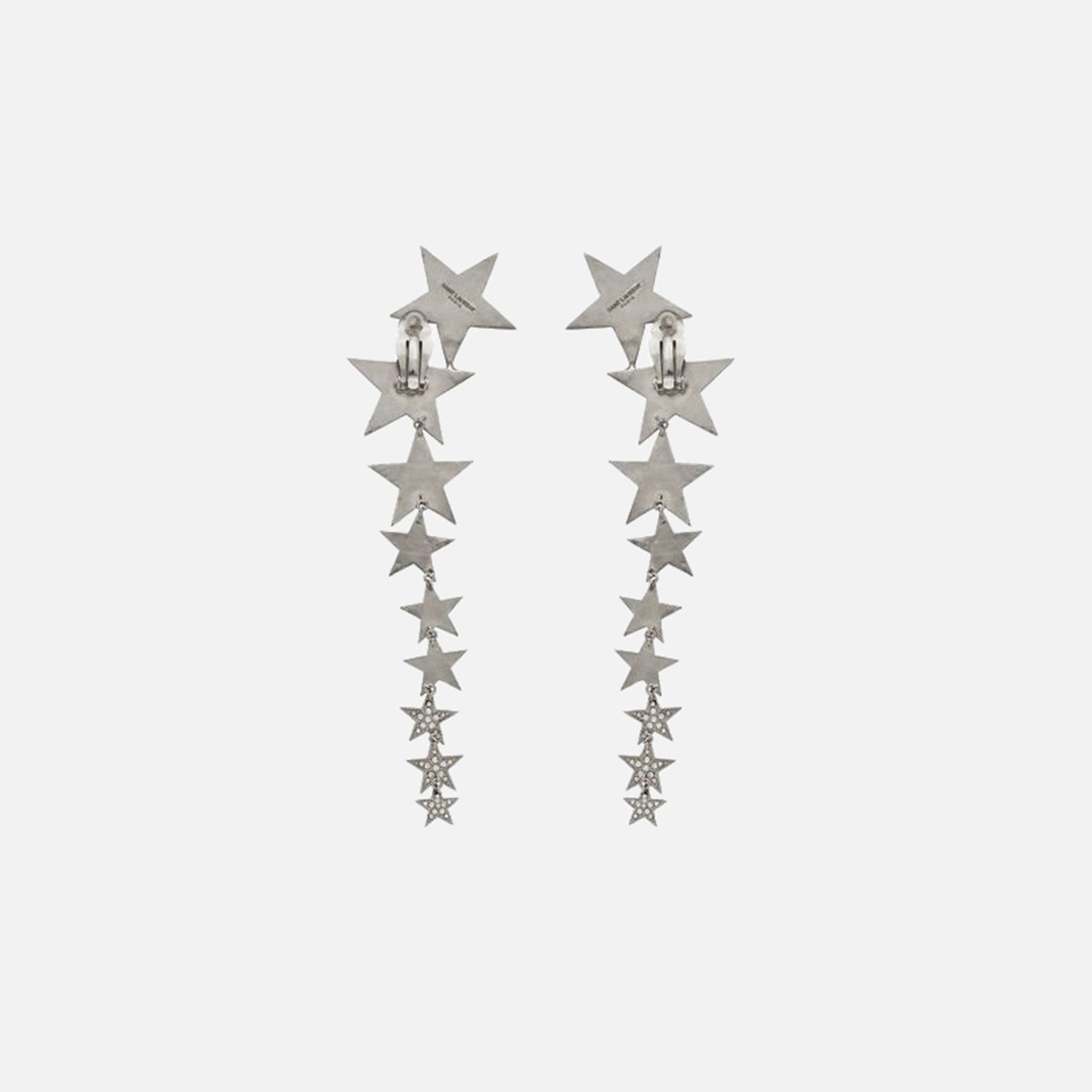 Saint Laurent Falling Star Long Earrings - Silver