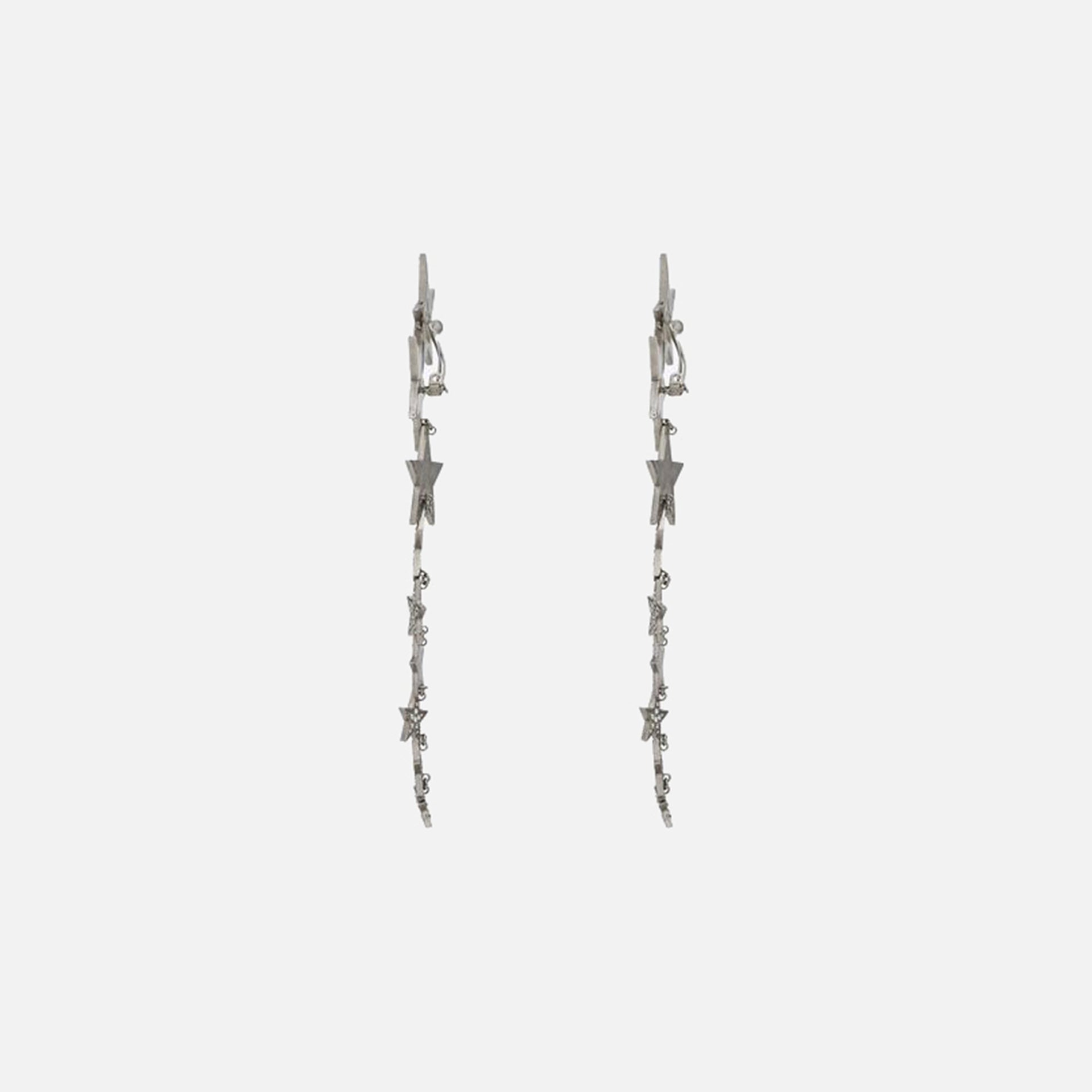 Saint Laurent Falling Star Long Earrings - Silver