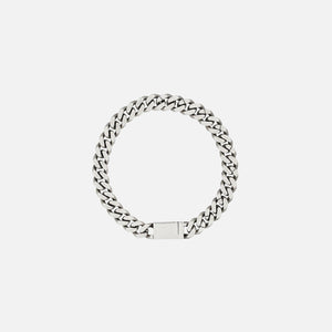 Saint Laurent Rhinestone Thick Curb Chain Necklace - Silver