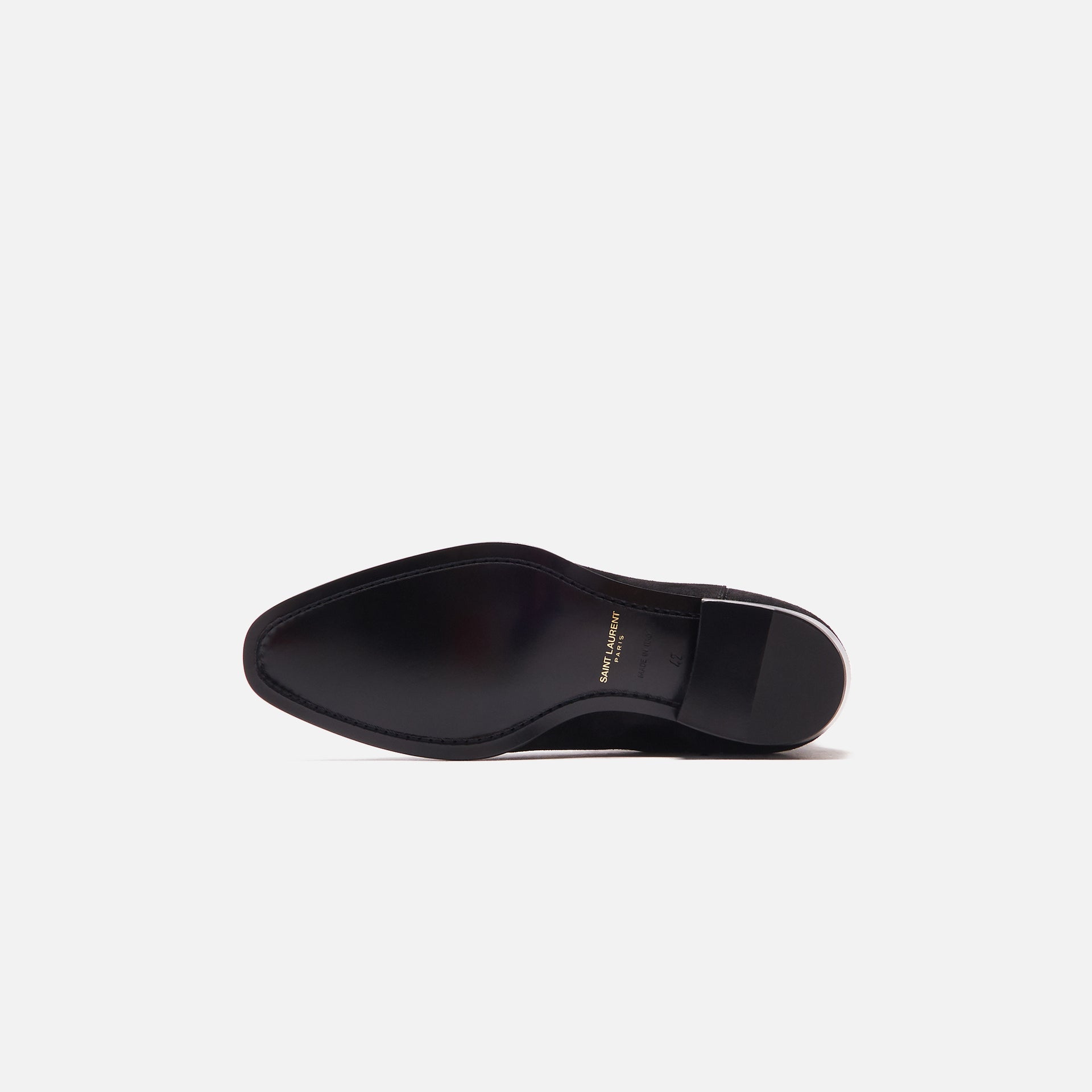 Saint Laurent Mid Heel Leather Upp - Nero Black