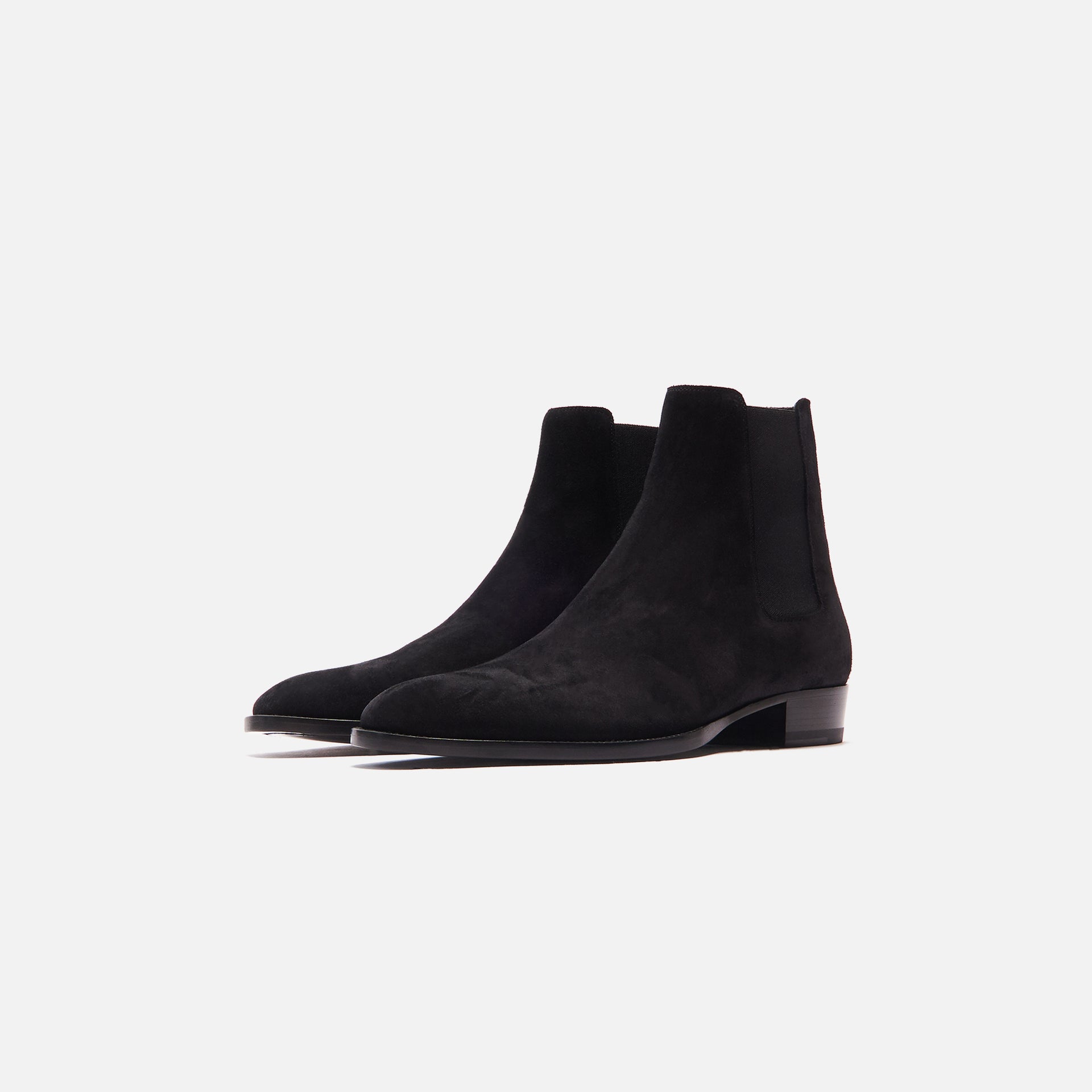 Saint Laurent Mid Heel Leather Upp - Nero Black