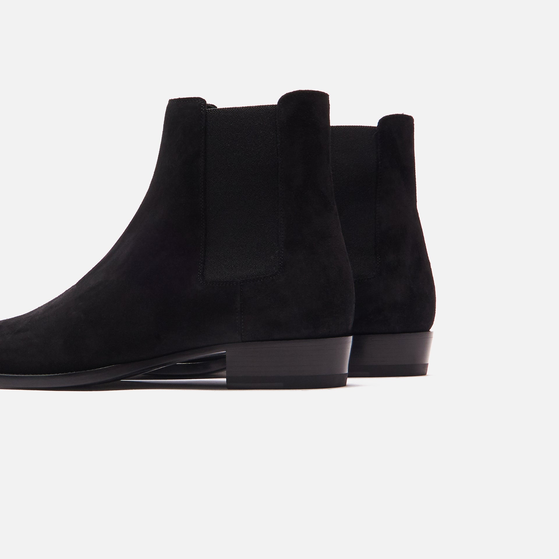Saint Laurent Mid Heel Leather Upp - Nero Black