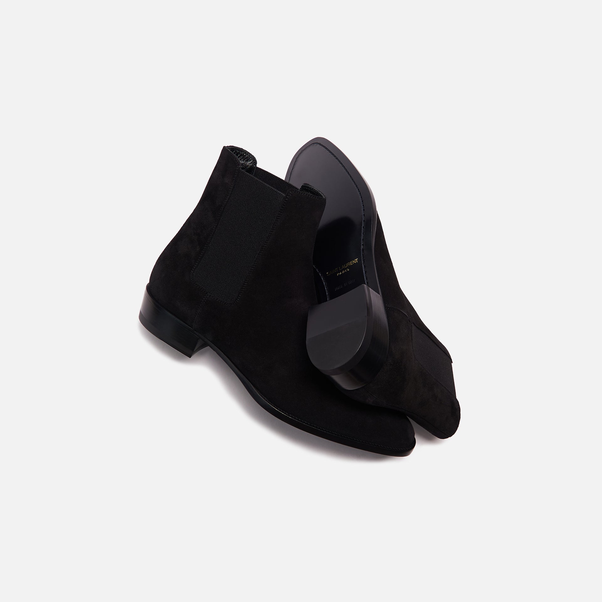 Saint Laurent Mid Heel Leather Upp - Nero Black