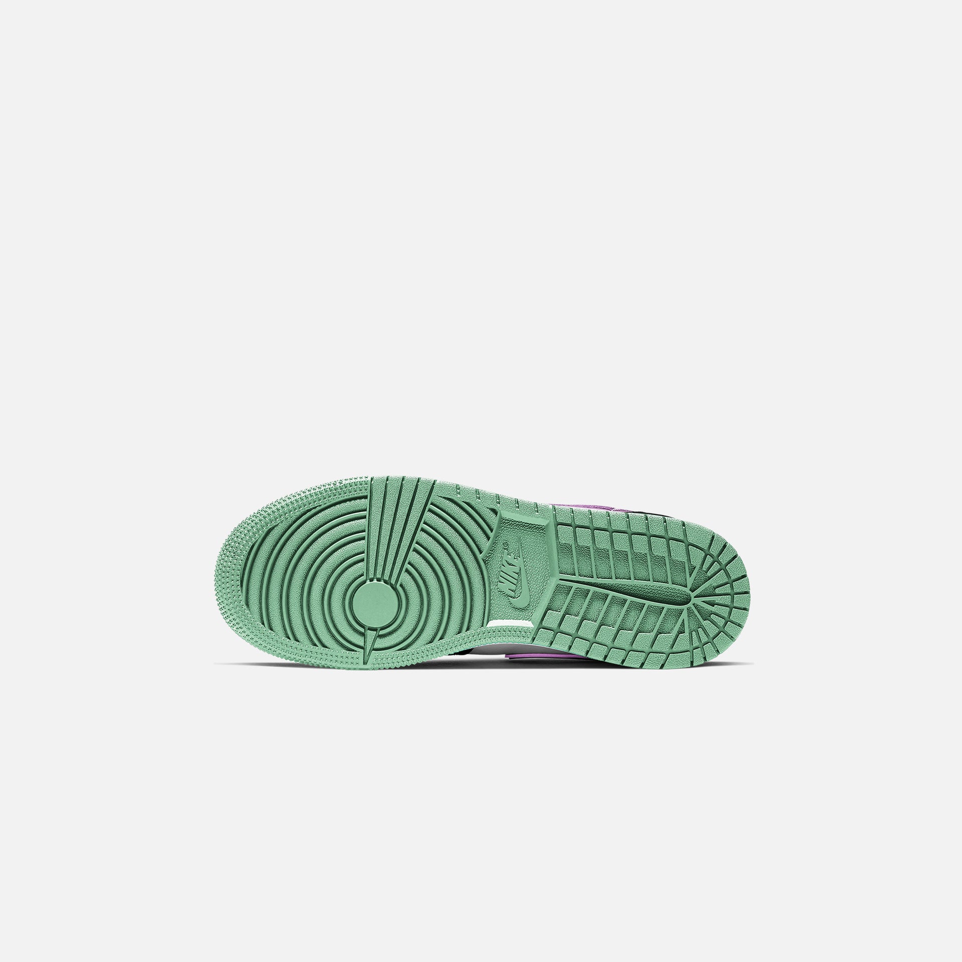 Nike Grade School Air Jordan 1 Low - White / Black / Green Glow / Violet