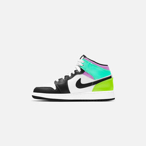 Nike Grade School Air Jordan 1 Mid - White / Black / Volt / Green Glow