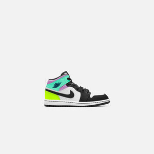 Nike Pre-School Air Jordan 1 Mid - White / Black / Volt / Green Glow