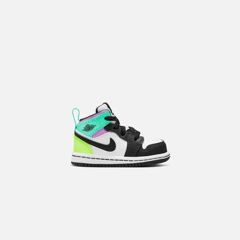 Nike Toddler Air Jordan 1 Mid - White / Black / Volt / Green Glow