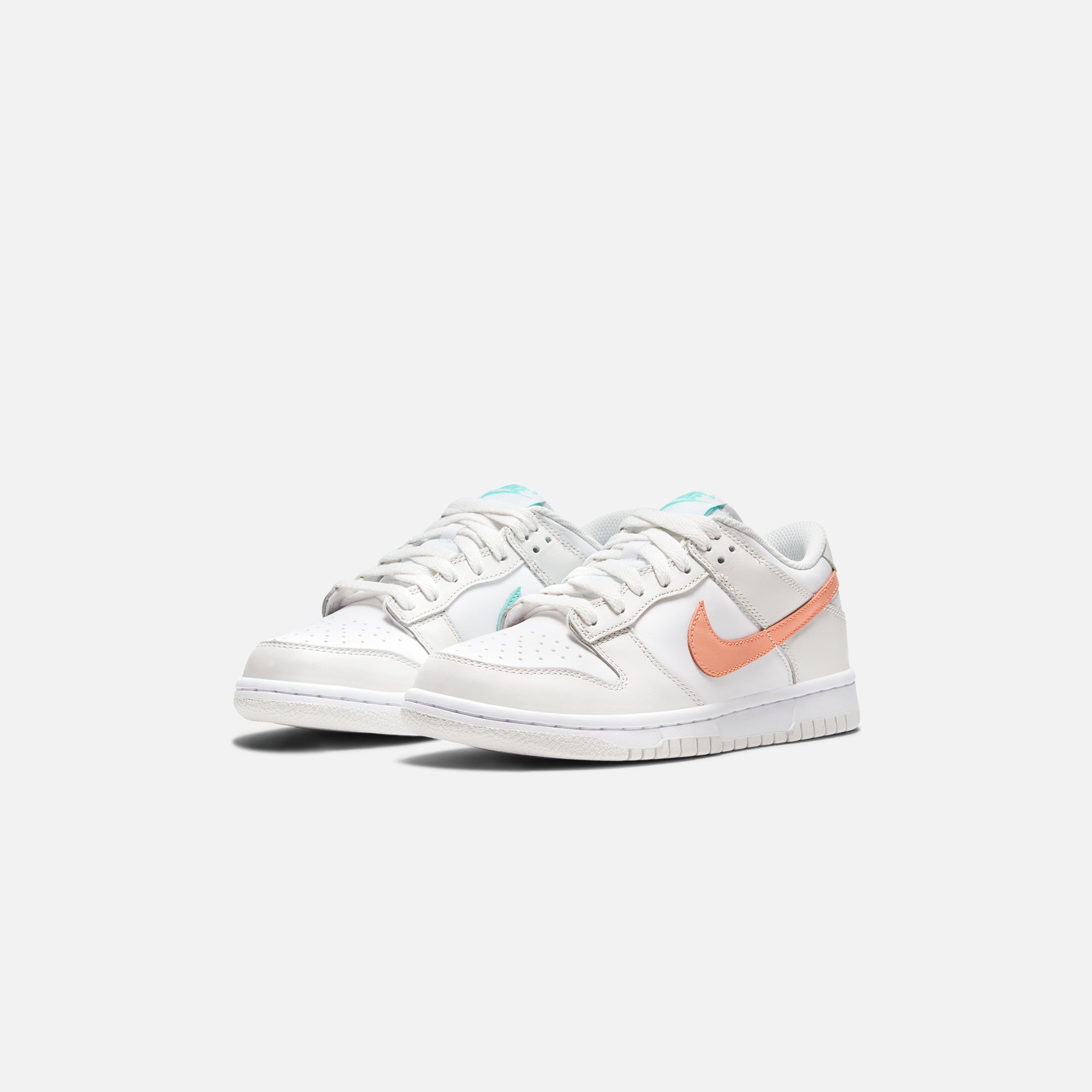 Nike Grade School Dunk Low - White / Crimson Bliss / Platinum Tint / Tropical