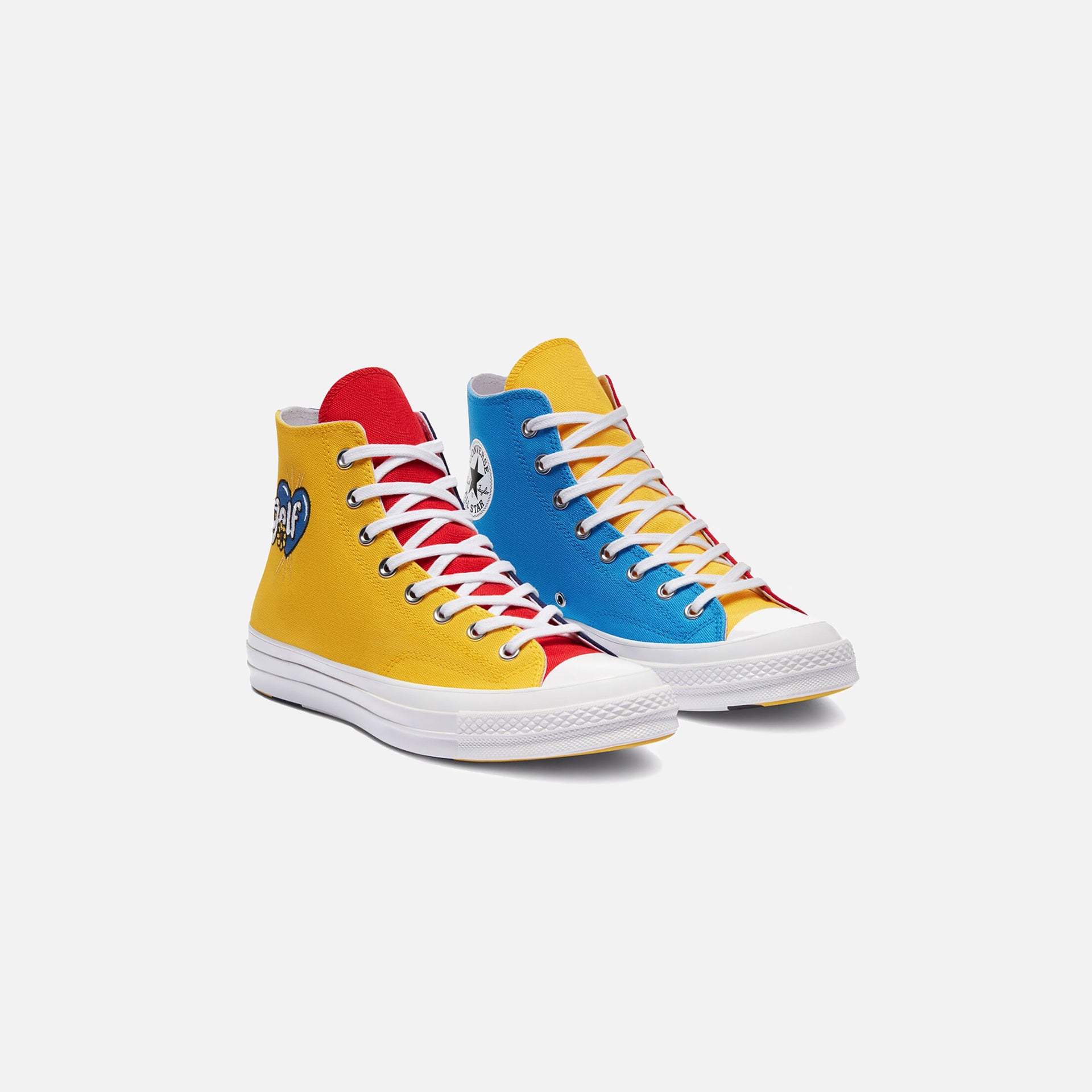 Converse x Golf Wang Tri Panel Chuck 70 High - Blue / Yellow / Red