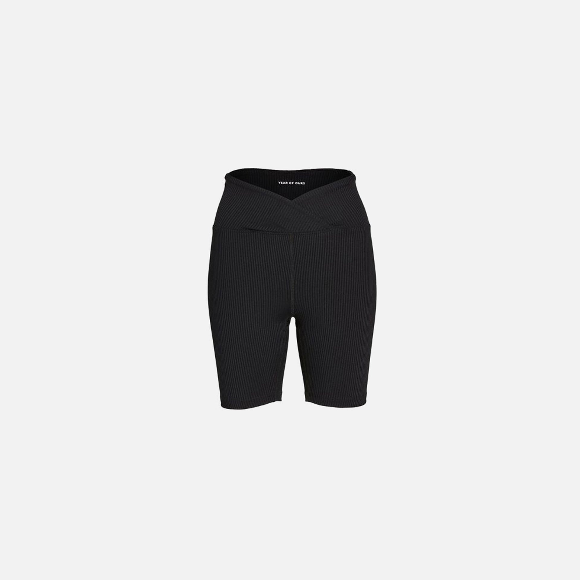 Year of Ours Ribbed V Waist Biker Short - Black